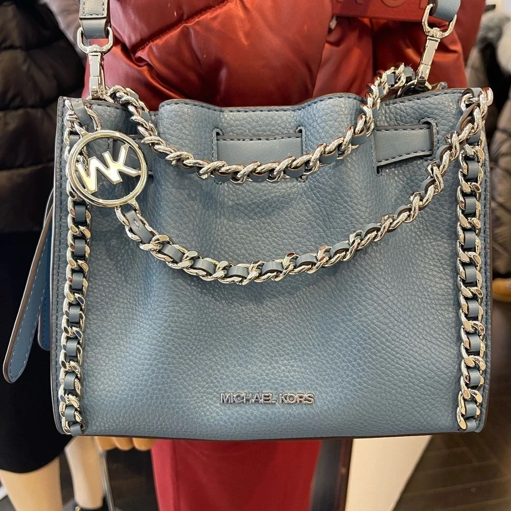 MICHAEL KORS Mina Small Chain Convertible Crossbody XBody Bag Cornflower Belted